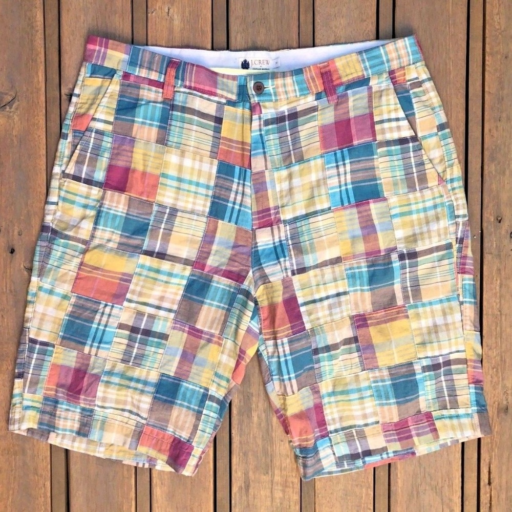 J. Crew Vintage Madras Shorts Patchwork Plaid